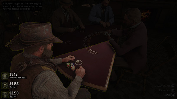 Blackjack Table with first betting spot highlighted
