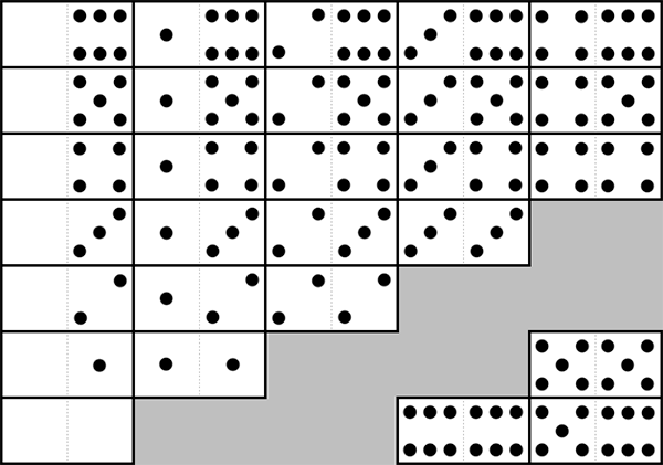 Image displaying all 28 domino tiles