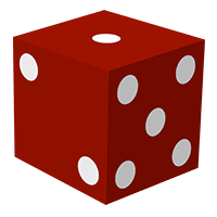 A die with 1 on top, 2 on the left, and 5 on the right