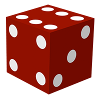 A die with 6 on top, 4 on the left, and 3 on the right
