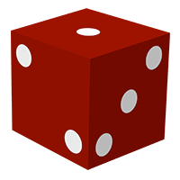 A die with 1 on top, 2 on the left, and 3 on the right